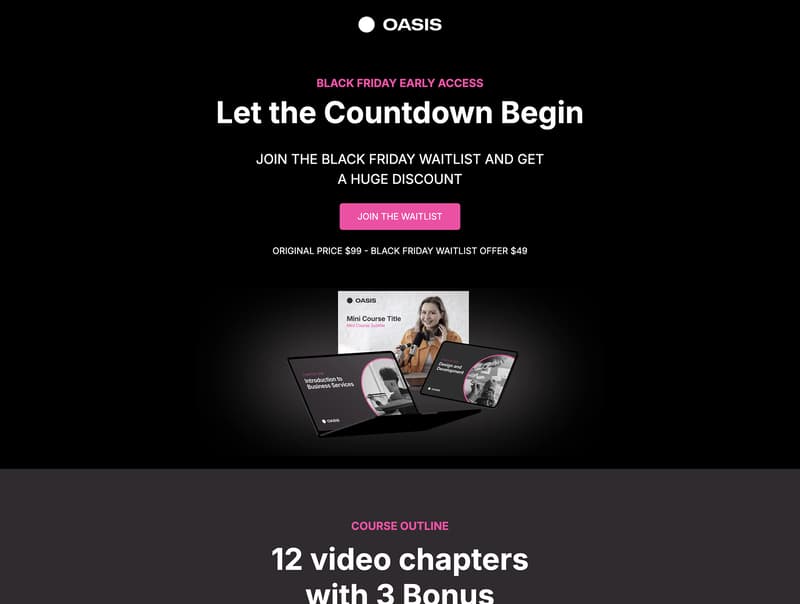 Video Course Black Friday Waitlist