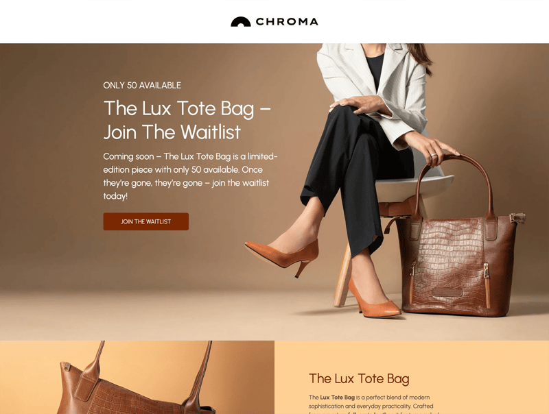 e-Commerce Handbag Waitlist