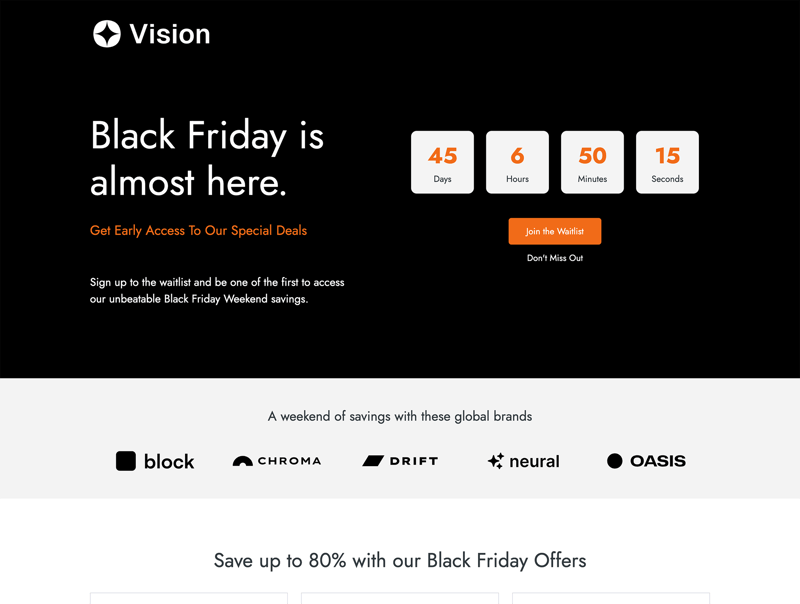 Black Friday Waitlist Countdown
