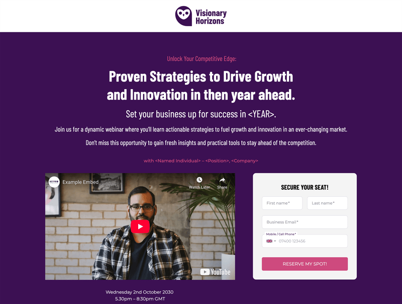 Business Consultant Webinar Demo