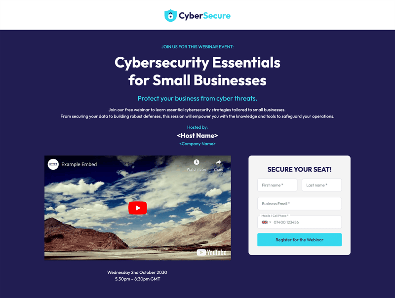 Cybersecurity Webinar Registration