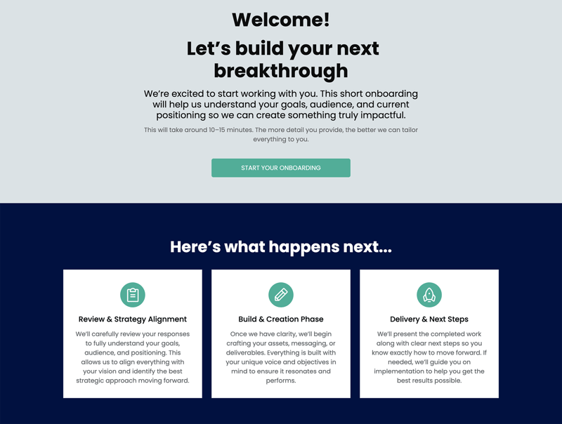Coach / Consultant Client Onboarding Scorecard