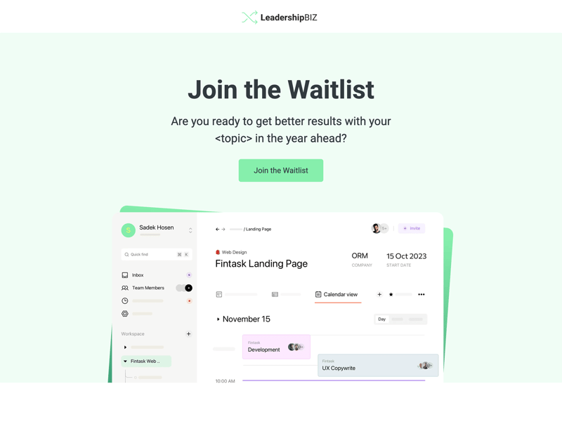 Join the Waitlist Example 1