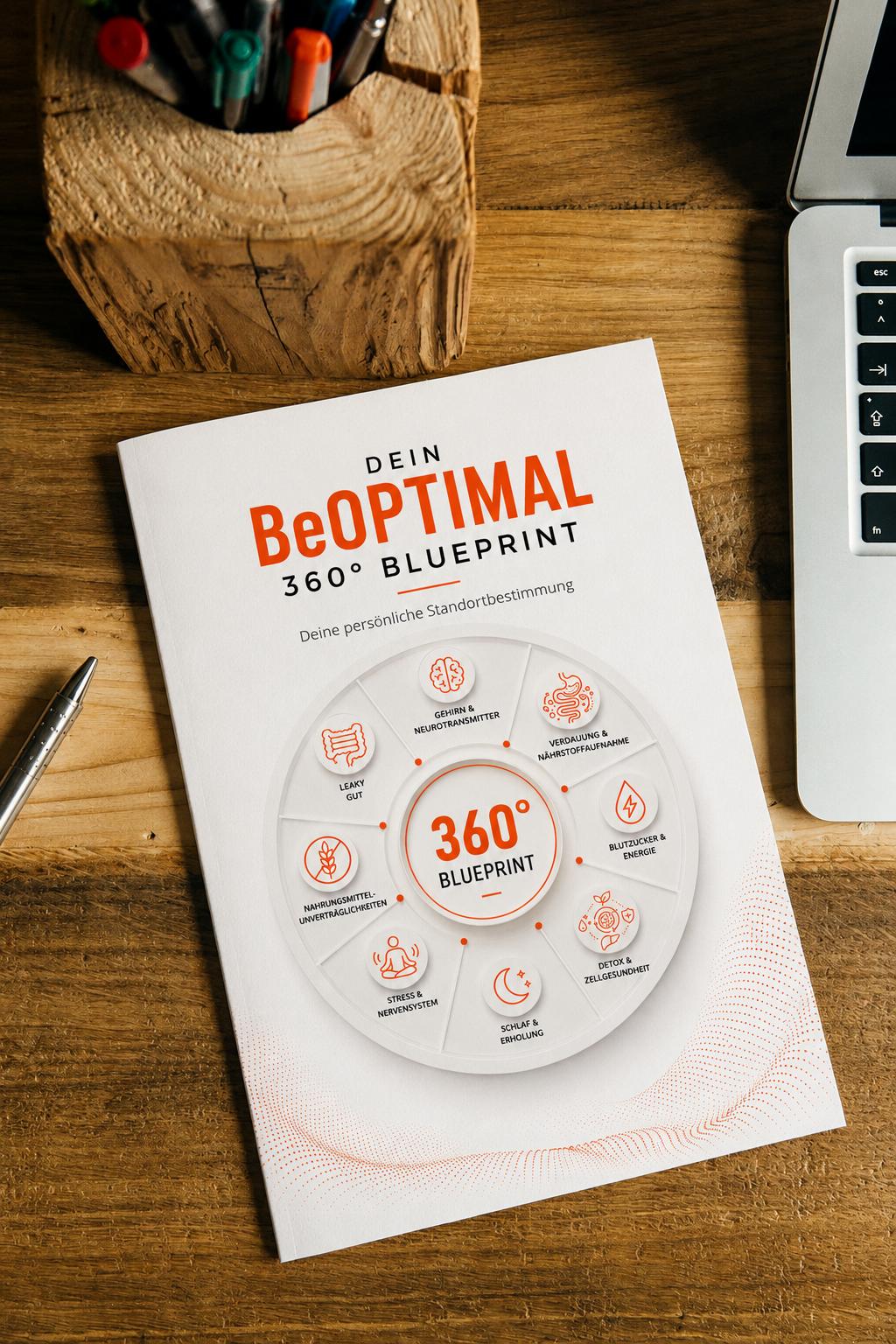 Mockup des persönlichen BeOptimal Blueprint PDF-Reports