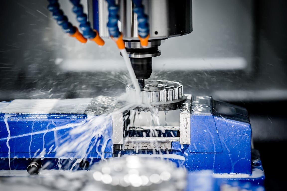 CNC machining centre on a factory floor