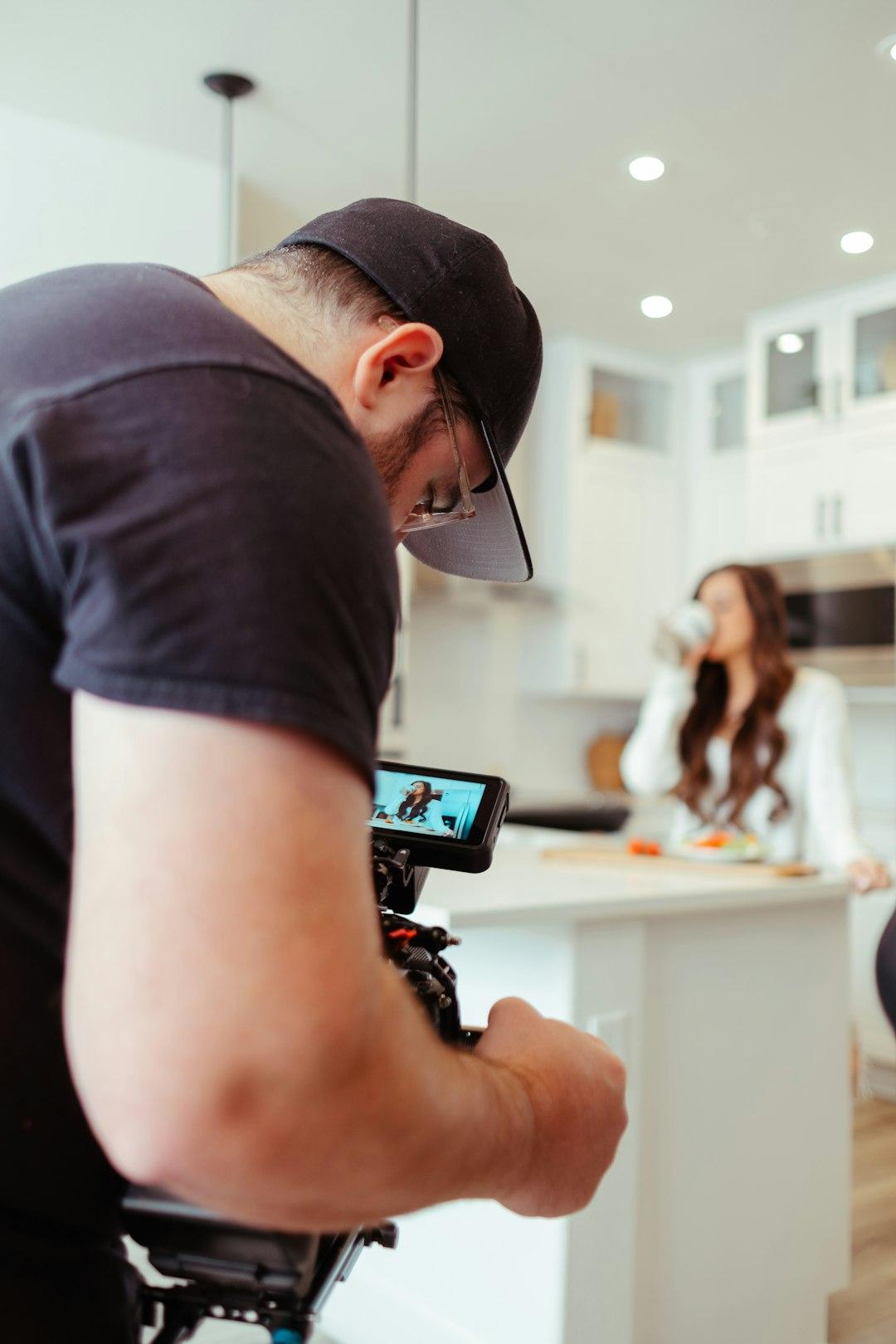 Small business owner creating content on their phone