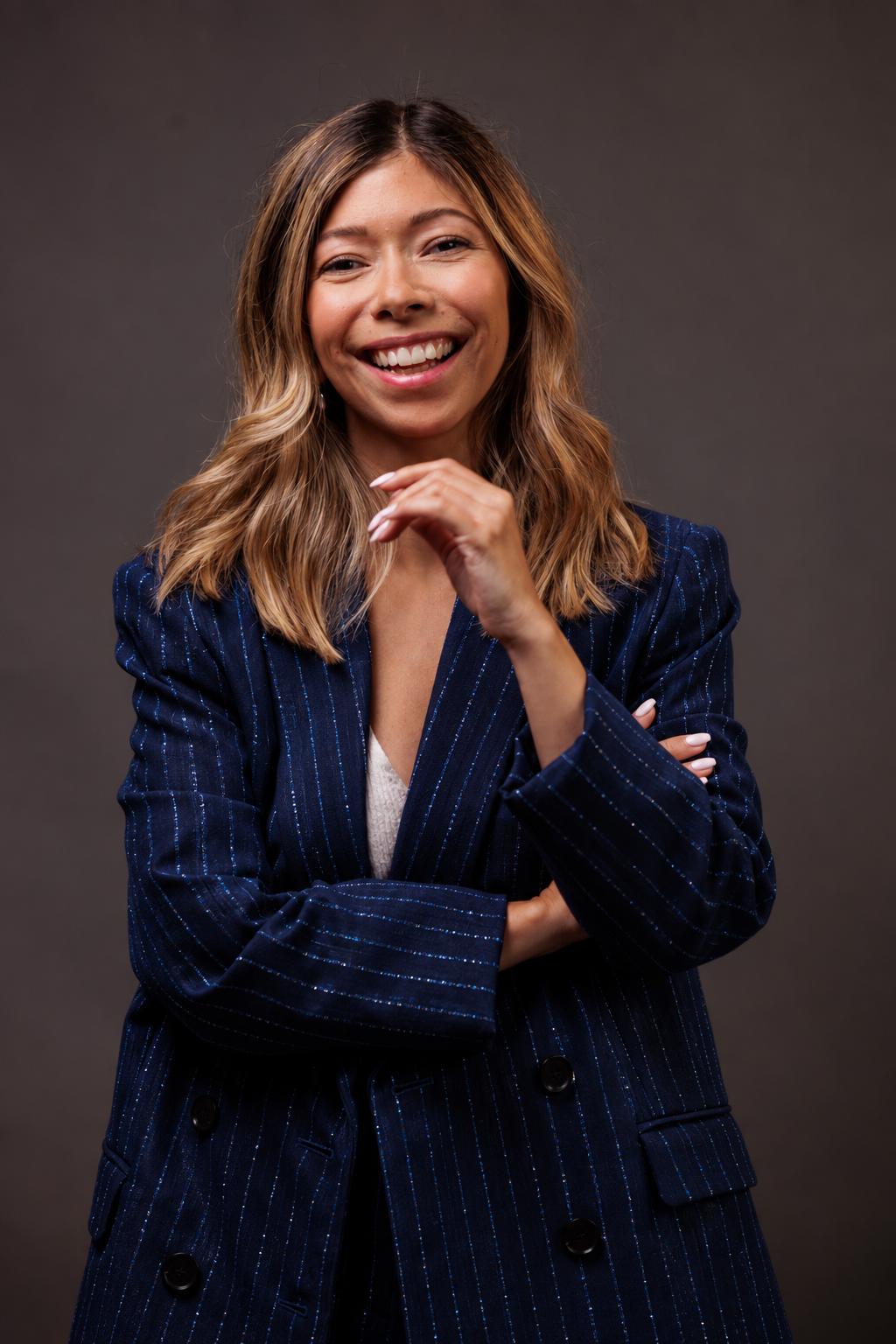 A confident professional speaking to a room