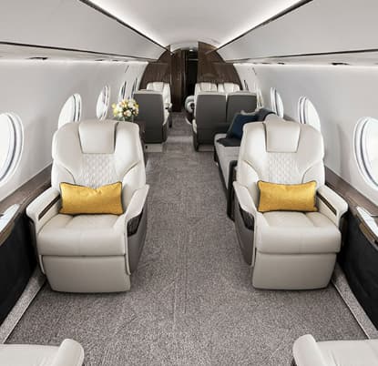 A heavy private jet exterior