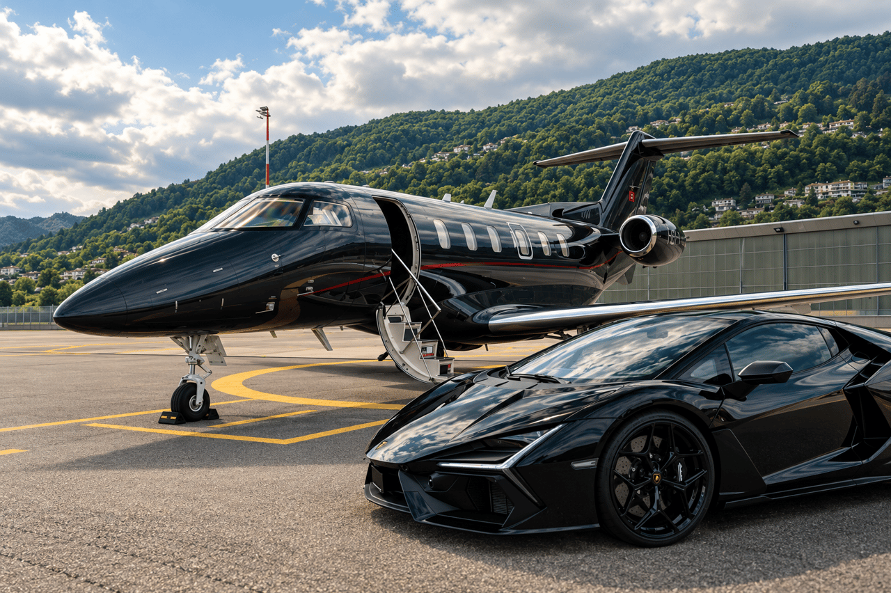 A light private jet exterior
