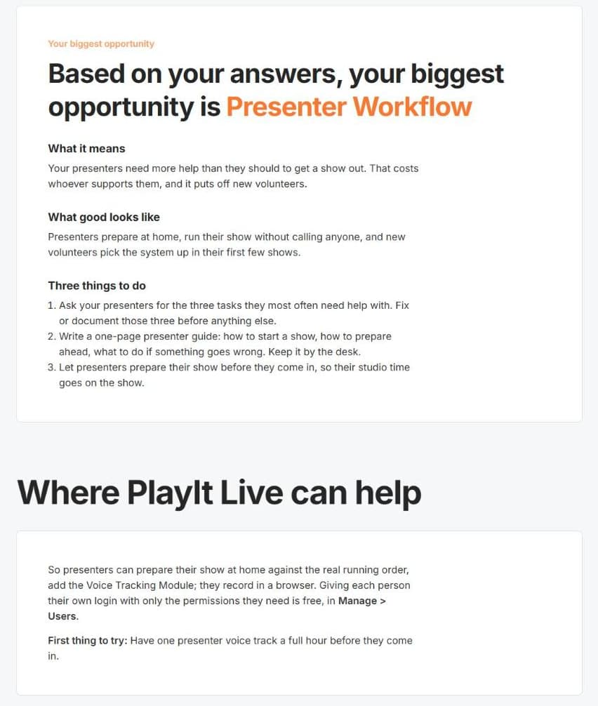 Example biggest opportunity: what it means, what good looks like, three things to do, and where PlayIt Live can help