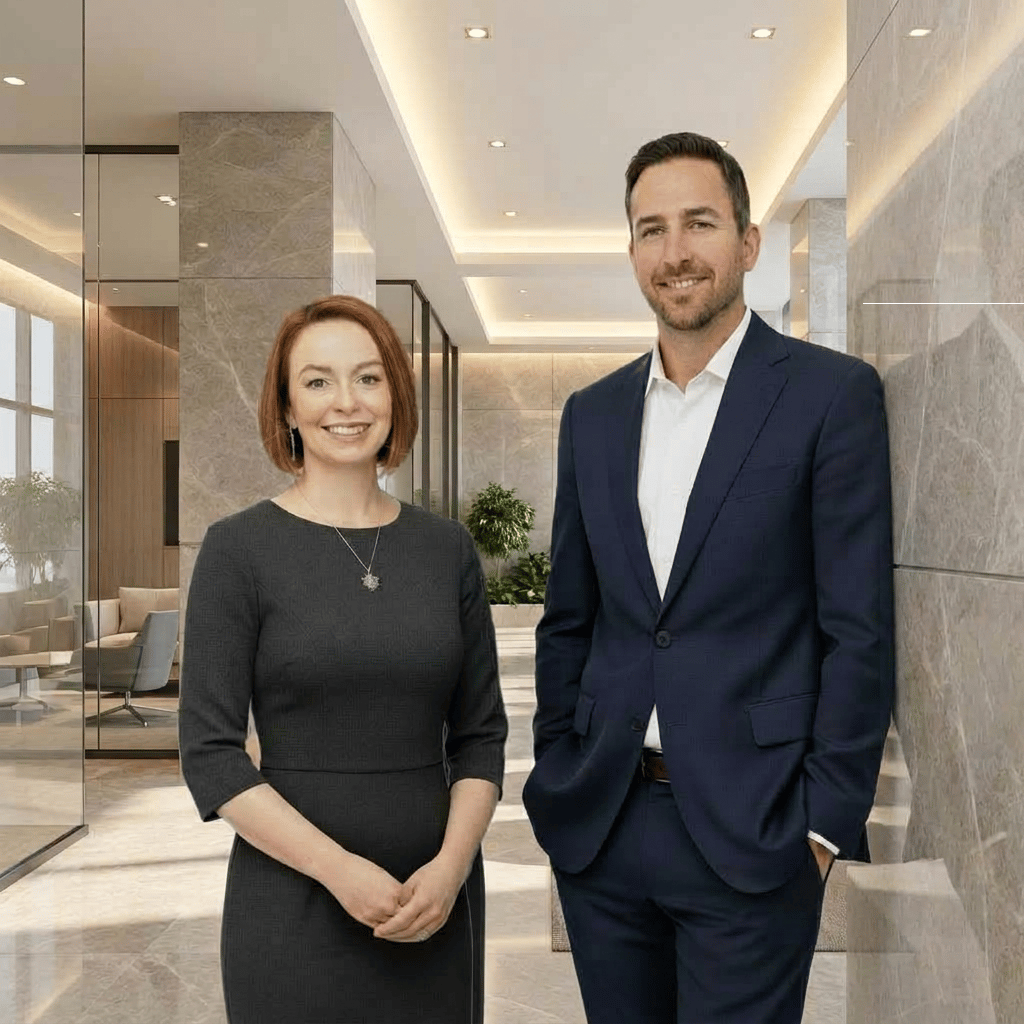 Gina and Taylor reviewing a key account strategy