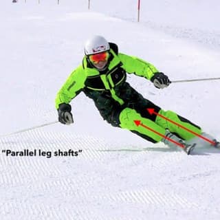 Harald HArb demonstrated optimal balance as a result of work cup tested ski boot and equipment alignment.