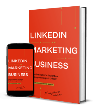 LinkedIn Marketing Business Buch von Massimiliano Salerno - Cover Rot - DASKY-Methode für B2B-Leadgenerierung