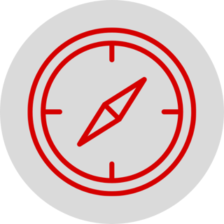 Rotes Kompass-Symbol – Orientierung für klare Strukturen im Vertrieb mit SalesScore.