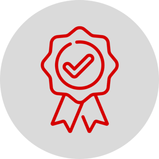 Rotes Siegel mit Haken – Anspruch des SalesScore für geprüfte, strukturierte und verlässliche Vertriebsentwicklung.