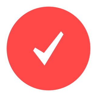 Drei rote Haken als Symbole für die Vorteile des SalesScore: schnell, kostenfrei, sofort Ergebnis erhalten.