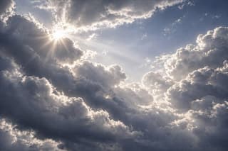 Light silver lining cloudscape