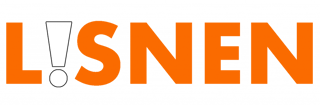 Logo for Lisnen. The i is an exclamation mark.