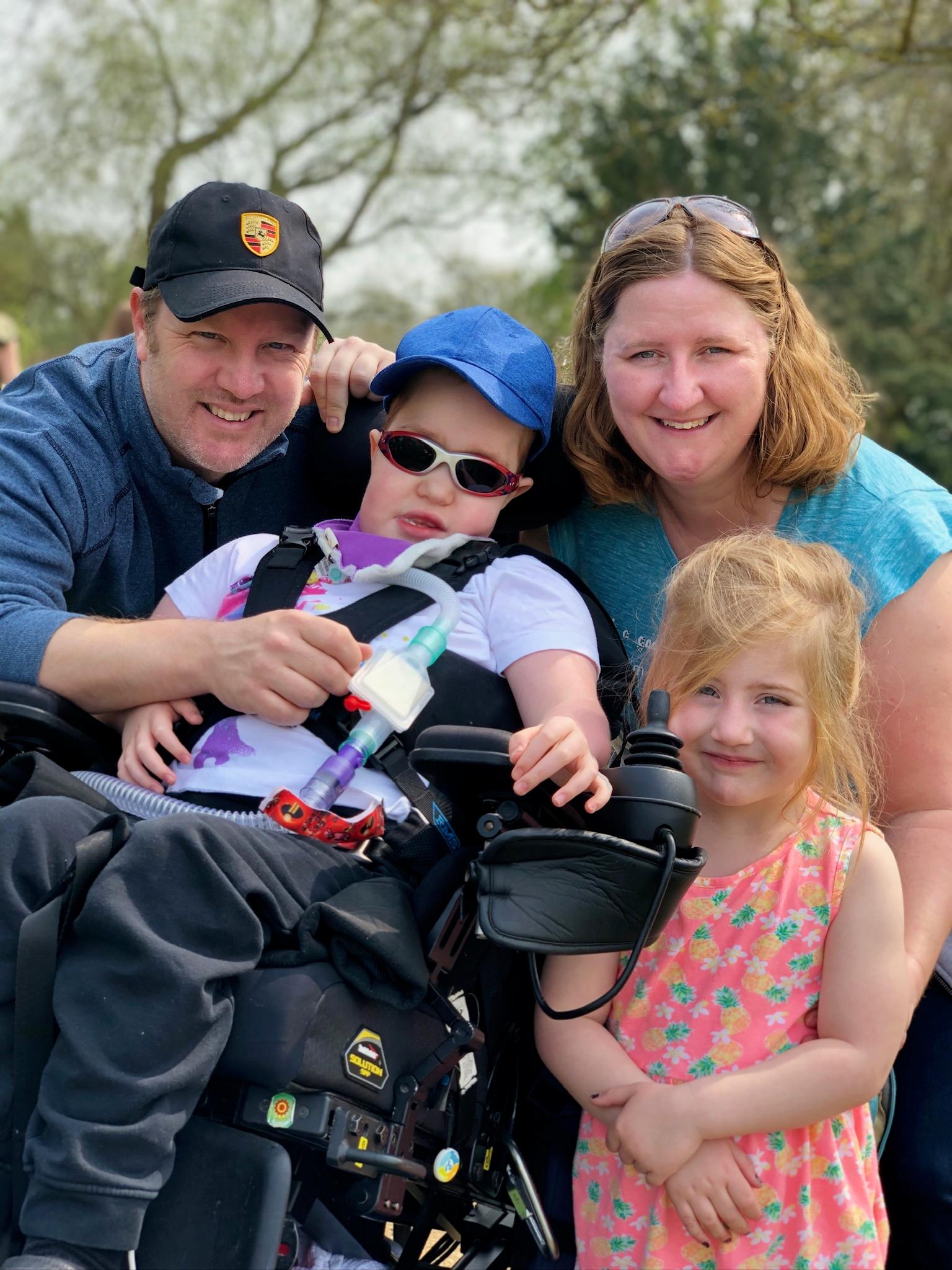 Beautiful family with parents, son and daughter.