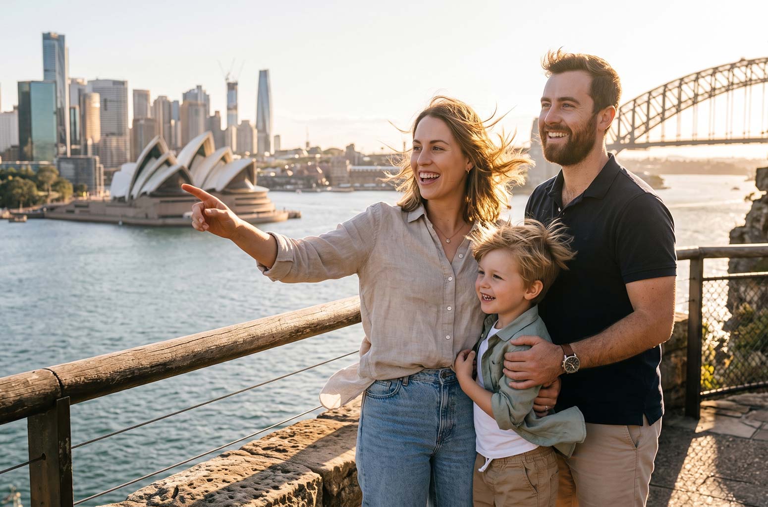 Family viewing Sydney Harbour