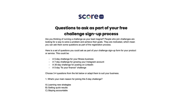 Challenge Question Examples