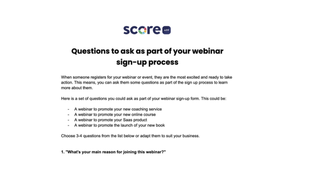 Webinar Question Examples