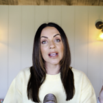 Woman speaking on camera with a microphone, flanked by icons labeled 'Generic PDF' and 'Webinar