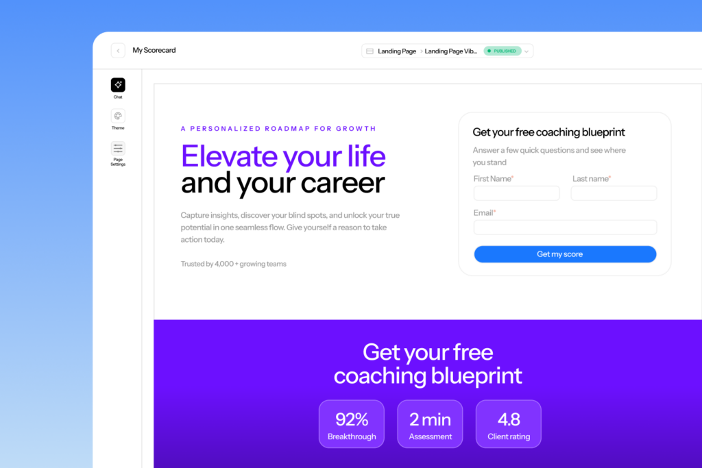 Start with a new idea or existing scorecard